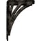 Ekena Millwork Nevio Wrought Iron Bracket, (Triple center brace), Antiqued Pale Gold 2"W x 5 1/2"D x 8"H BKTM02X05X08TNEAPG - alternate 3